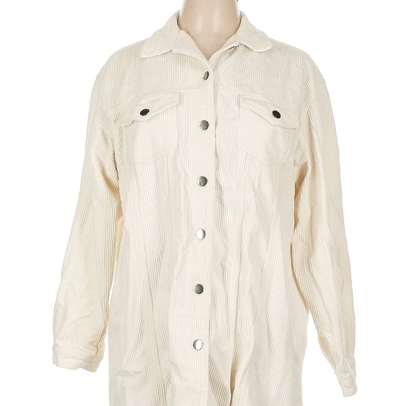 POL Cream Utility Jacket , 100% Cotton Size Medium Frayed Hem - Picture 1 of 6